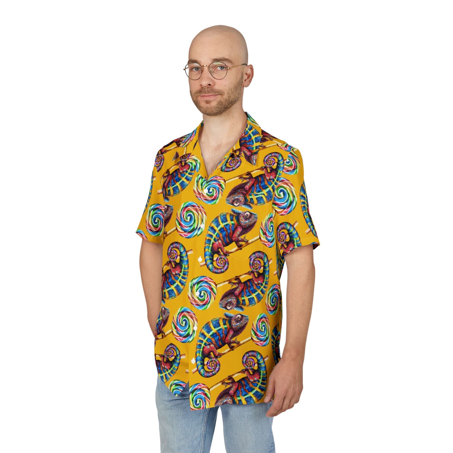 Chameleon Hawaiian Button-Down Shirt