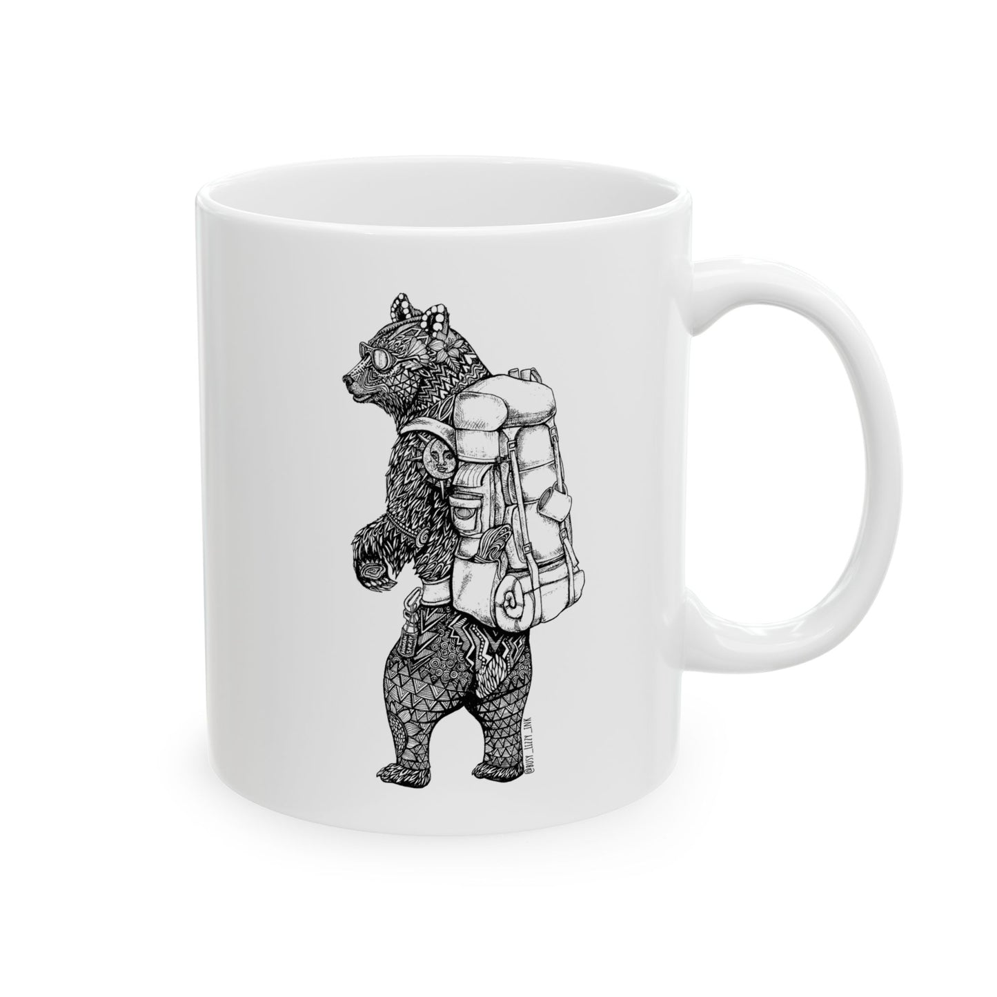 Backpacking Bear Mug, (11oz, 15oz)