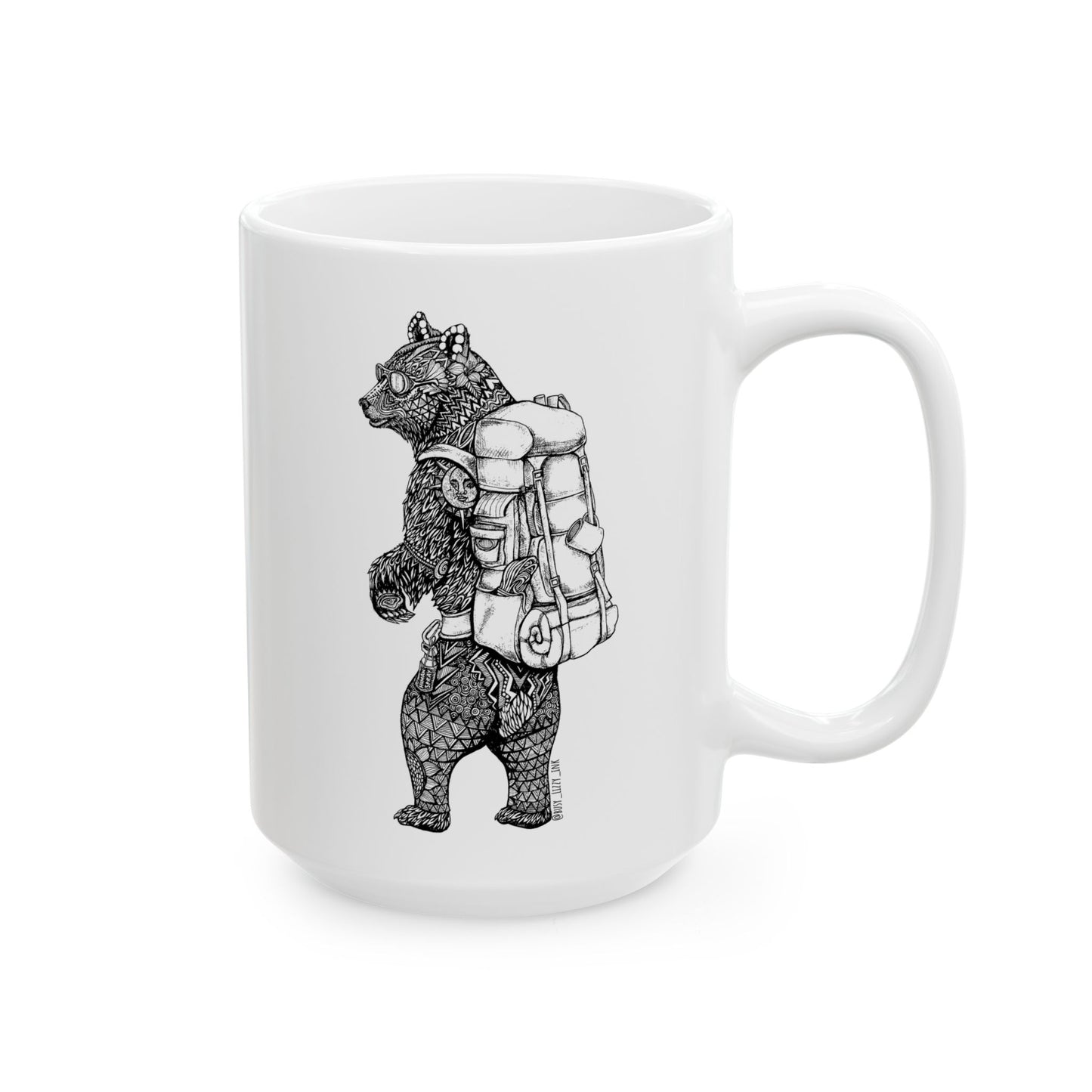 Backpacking Bear Mug, (11oz, 15oz)