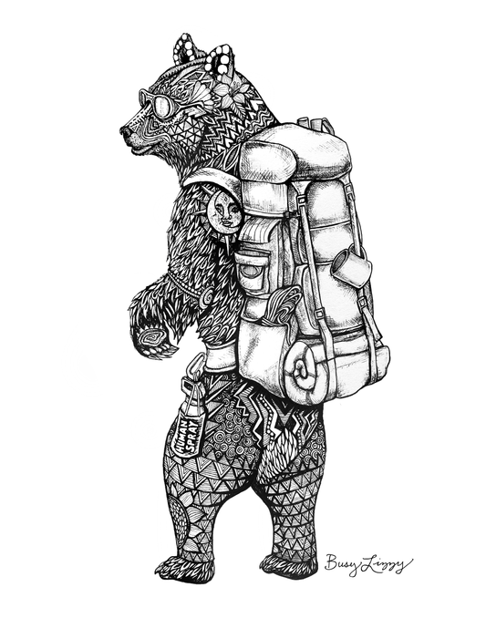 Backpacking Bear Sticker
