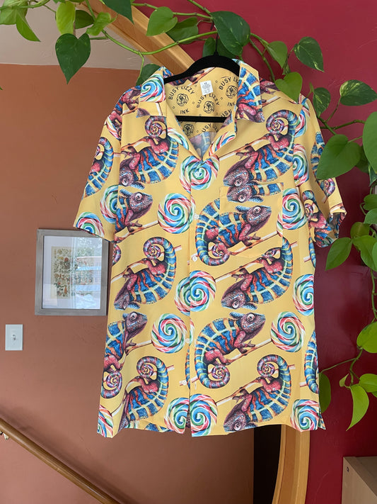 Chameleon Hawaiian Button-Down Shirt