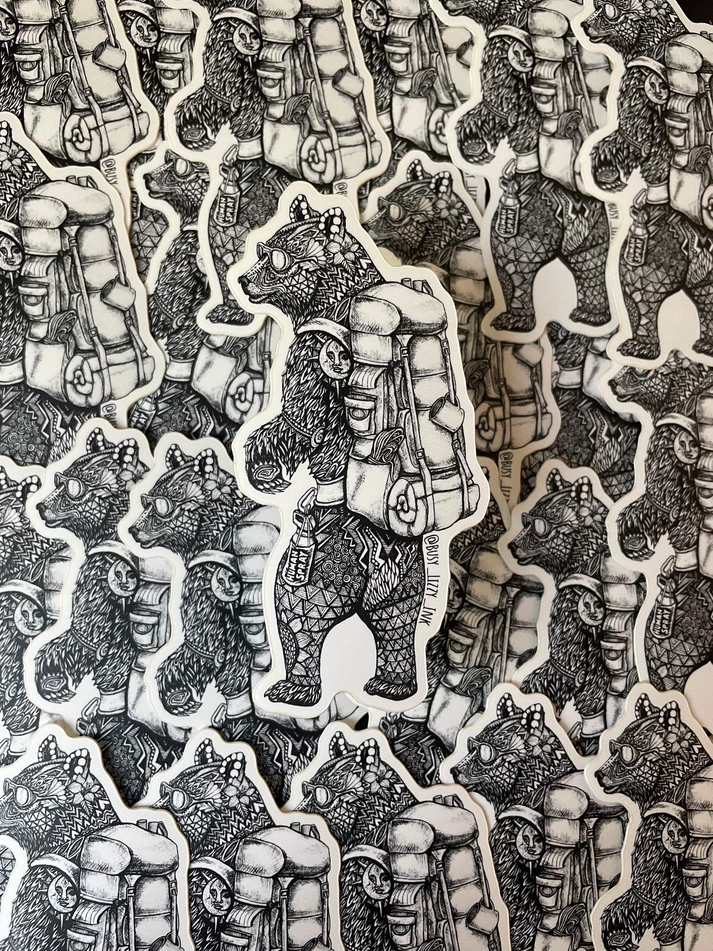 Backpacking Bear Sticker