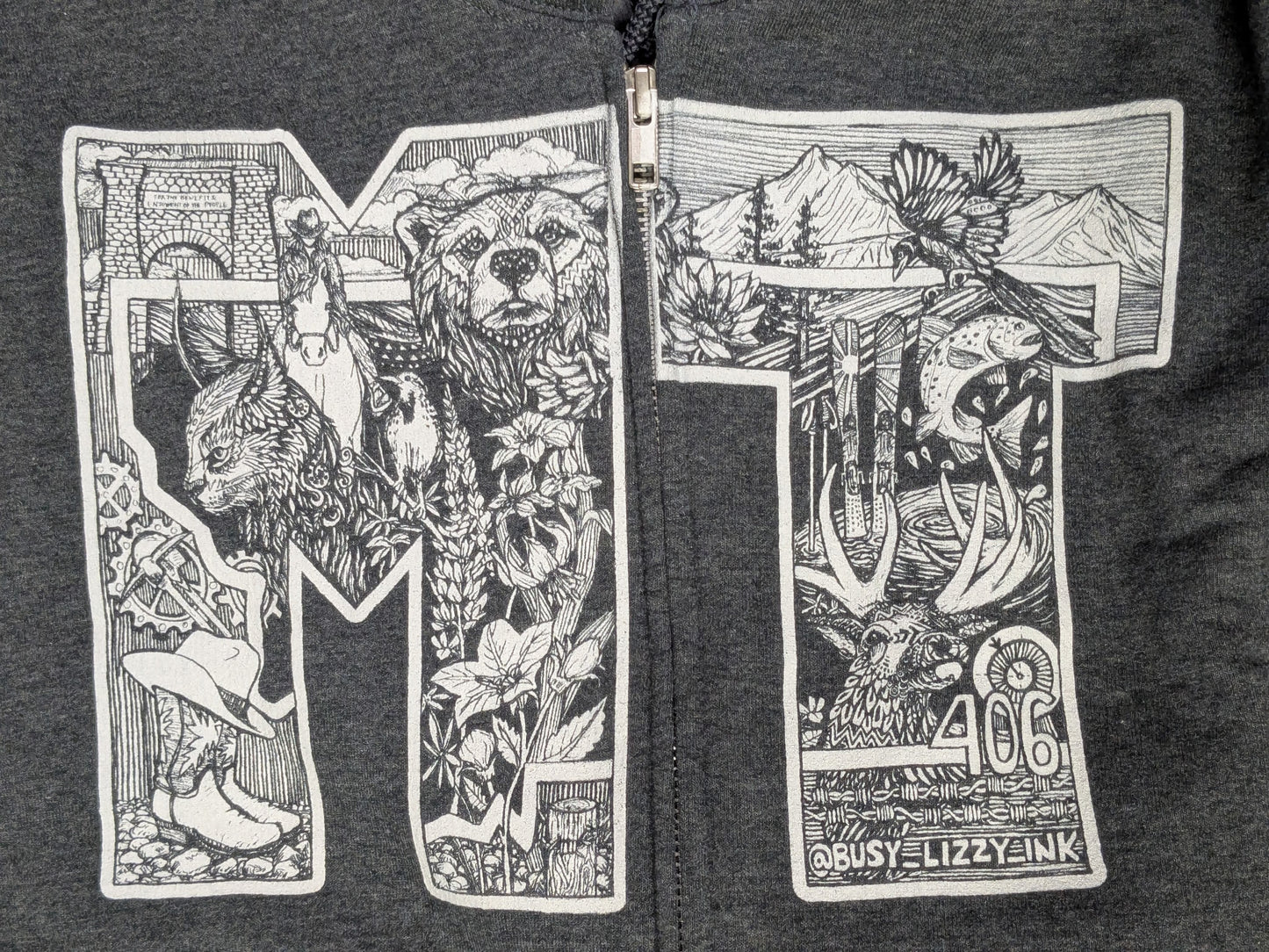 Montana (MT) Full Zip Hooded Sweatshirt
