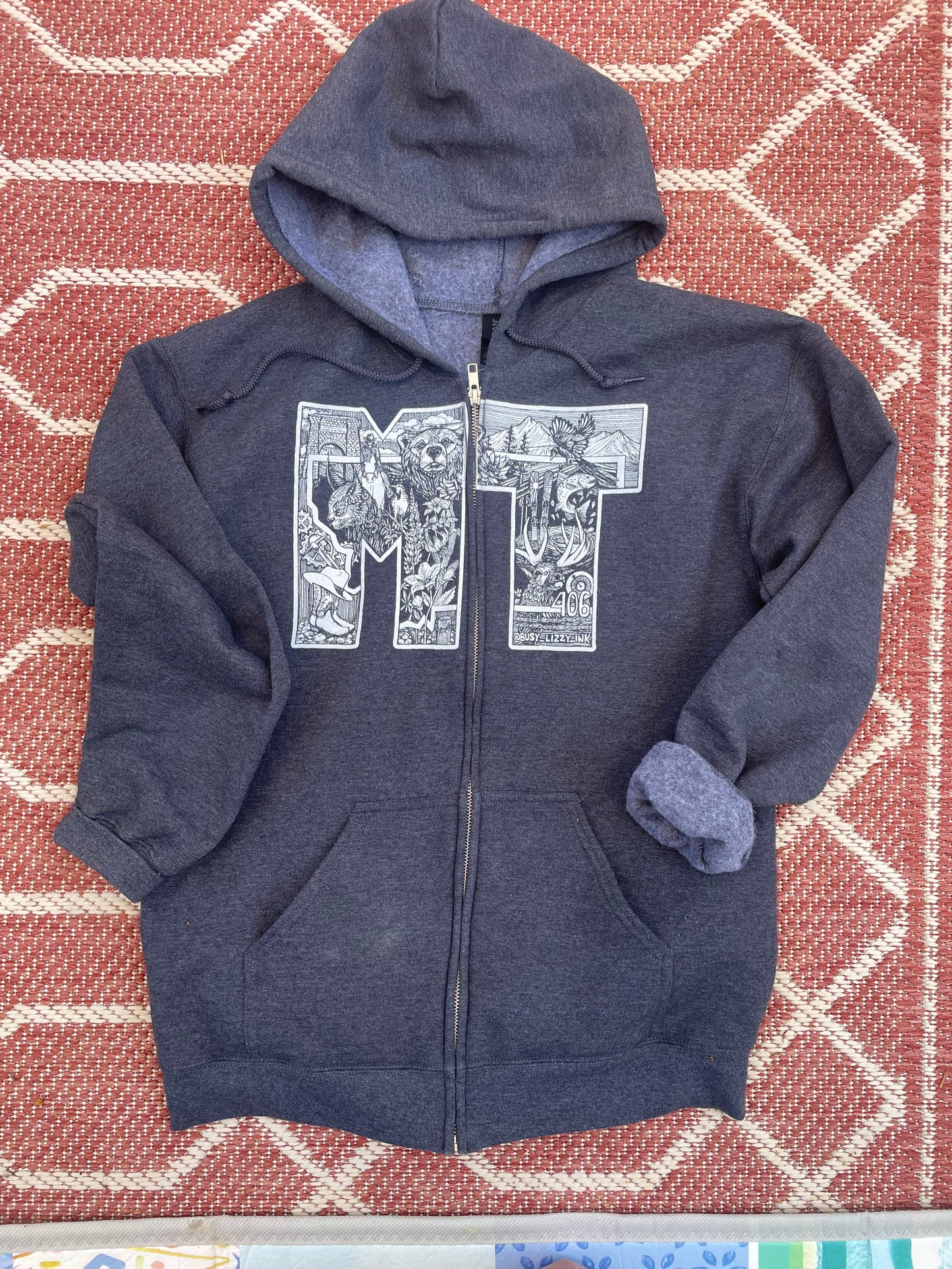 Montana (MT) Full Zip Hooded Sweatshirt